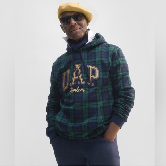 🆕DAPPER DAN X GAP GREEN PLAID TARTAN DAP HARLEM HOODIE SIZE XS MENS DEAD-STOCK - Picture 4 of 4